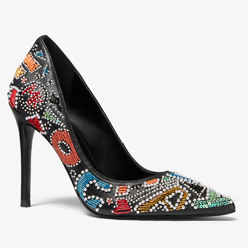 Embellished Black Stiletto Heels